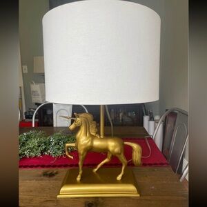 PB Teen - Gold Unicorn Table Lamp with White Shade